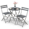 Ensemble bistro extérieur 1 table 2 chaises acier gris - voonot.com