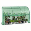 Serre de jardin hivernage murale adossee avec bache PE 300x100x180cm vert - voonot.com