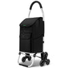 Chariot de courses pliable monte escalier aluminium noir - voonot.com