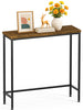 Console table style industriel en metal et MDF 75x24x75 cm Marron - voonot.com