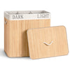 Panier a linge en bambou rectangulaire triple compartiments avec couvercle 150L - voonot.com