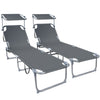 Transat pare soleil Lot de 2 pcs Gris - voonot.com