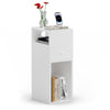 Table de chevet d’appoint avec tiroir et compartiment 25x30x66cm blanc - voonot.com