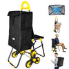 Chariot de courses pliable avec siege Jaune - voonot.com