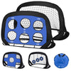 Lot de 2 buts de football 4 en 1 pliable pop up avec cibles 120x80x80cm noir - voonot.com