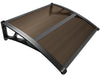 Auvent de porte marquise 100x80 cm transparent en Polycarbonate anti UV Marron - voonot.com