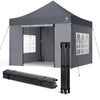 Tonnelle de jardin renforcée 3x3m pliable Barnum avec 4 parois latérales et fenêtres gris - voonot.com