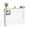 Cache radiateur en MDF avec lattes et etagere 111×19×82 cm Blanc Chêne - voonot.com