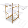 Sechoir a linge etendoir deluxe pliable Grande capacite sechage style bois blanc - voonot.com