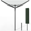 Etendoir a Linge Exterieur Rotatif avec housse de protection et Surface etendage 45m Noir - voonot.com