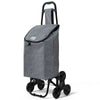 Chariot de courses pliable monte escalier style oxford gris - voonot.com