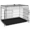 Cage pour chien pliable avec 2 portes verrouillable plateau amovible 122x75x81cm - voonot.com