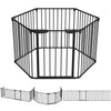 Barriere de securite cheminee pliable 3.75M 6 panneaux noir - voonot.com