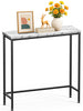 Console table style industriel en metal et MDF 75x24x75 cm Blanc - voonot.com