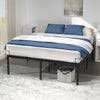 Cadre de lit metal avec fixation sommier et hauteur 36cm 140x190cm noir - voonot.com