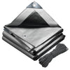 Bâche de Protection en Polyéthylène resistant et impermeable 180g/m² gris et noir 6x8m - voonot.com