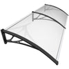 Auvent de porte marquise 200x80 cm transparent en Polycarbonate anti UV Noir - voonot.com