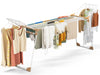Etendoir a linge telescopique pliable extensible ailes hautes 284x55x122cm metal blanc - voonot.com