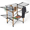 Etendoir a linge deluxe pliable grande capacite 173x94x123cm style bois noir - voonot.com