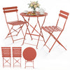 Set de Bistro en metal 1 table 2 chaises Rouge brique - voonot.com