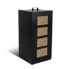 Reservoir a granules rangement pellets avec roulettes 45kg 36x36x76cm noir - voonot.com