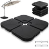 Lot de 4 dalles lestage parasol HDPE 60L eau - 100kg sable noires - voonot.com