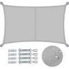 Voile d'ombrage Rectangulaire en Polyester Imperméable avec Kit de Montage 3x5m Gris Clair - voonot.com