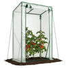 Serre de jardin Serre tomates avec grande porte enroulable bache PE renforcee 135g/m2 100x50x150cm Blanc - voonot.com
