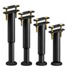 Lot de 4 Pieds de meubles lits Hauteur reglables 18-32 cm en metal noir - voonot.com