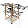 Sechoir a linge etendoir deluxe pliable Grande capacite sechage style bois noir - voonot.com
