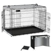 Cage pour chien pliable avec 2 portes verrouillable plateau amovible et housse de protection 107x70x78cm - voonot.com