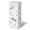 Porte-parapluies Metal avec bac de recuperation eau et 4 Crochets Motif Parapluie 15.5 x 15.5 x 43.5 cm blanc - voonot.com