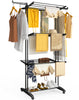 Sechoir a linge etendoir renforce 4 niveaux 125x62x173cm noir - voonot.com