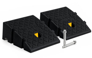 Lot de 2 Rampes de Trottoir en Polypropylene 25x27x11 cm Noir