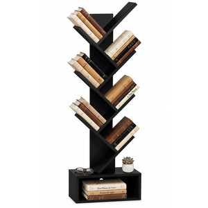 Bibliotheque Arbre etagere a Livres 38x19x113cm Noir - voonot.com