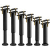 Lot de 6 Pieds de meubles lits Hauteur reglables 25-43 cm en metal noir - voonot.com
