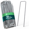 Lot de 100 piquets de fixation pour jardin U 150x30mm en acier galvanise - voonot.com