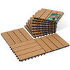 Lot de 16 dalles clipsables exterieures 30x30cm en Composite WPC Couleur bois - voonot.com