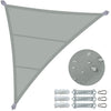 Voile d'ombrage Triangle en Polyester Imperméable avec Kit de Montage 5x5x5m Gris - voonot.com