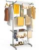 Sechoir a linge etendoir renforce 4 niveaux 125x62x173cm gris - voonot.com