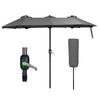 Parasol Jardin Double Aluminium 150 x 300 cm gris - voonot.com