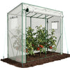 Serre de jardin Serre tomates avec porte et fenetres moustiquaire bache PE renforcee 135g/m2 200x77x170cm Blanc - voonot.com
