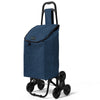 Chariot de courses pliable monte escalier bleu marine - voonot.com