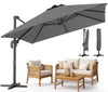 Parasol deporte inclinable Premium carre avec housse protection 3x3m Roma Gris - voonot.com