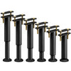 Lot de 6 Pieds de meubles lits Hauteur reglables 18-32 cm en metal noir - voonot.com