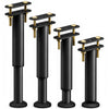 Lot de 4 Pieds de meubles lits Hauteur reglables 25-43 cm en metal noir - voonot.com