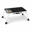 Marche pied pliable en acier portable plateforme antiderapante 38x26cm blanc - voonot.com