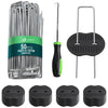 Lot de 50 piquets de fixation U 150x30mm avec 25 Rondelles de fixation plastique - voonot.com