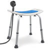 Siege de douche ergonomique a hauteur reglable en Aluminum HDPE bleu - voonot.com