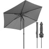 Parasol de jardin inclinable avec aeration et sac bandouliere 270cm gris - voonot.com